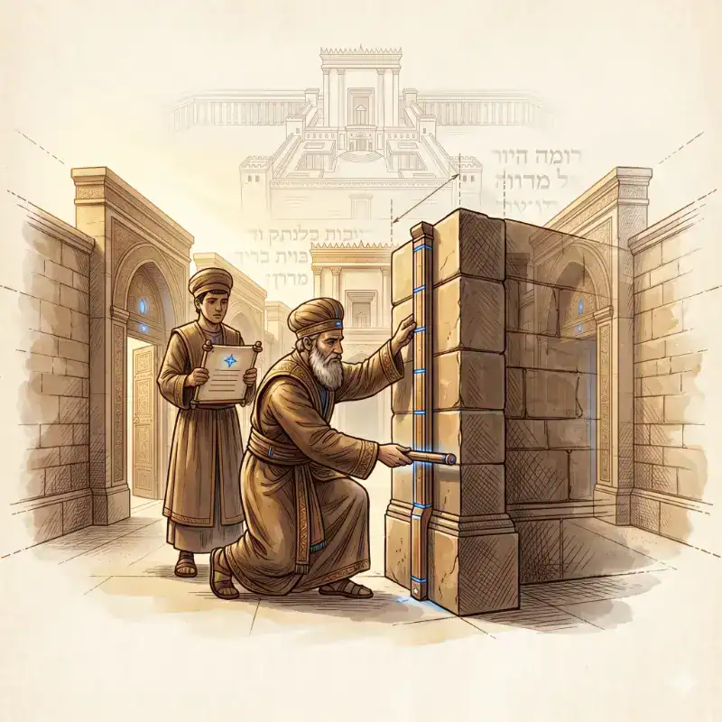 חיזוק קיר המקדש המערבי עם אבני בניין עתיקות.